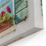 Charming Window Wall Art – Flower & Coastal View Architectural Print