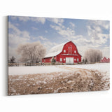 Dramatic Rustic Barn Landscape Art – Dark Stormy Countryside Print
