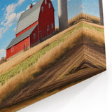 Sunset Barn Landscape Art – Rustic Golden Hour Countryside Canvas Print