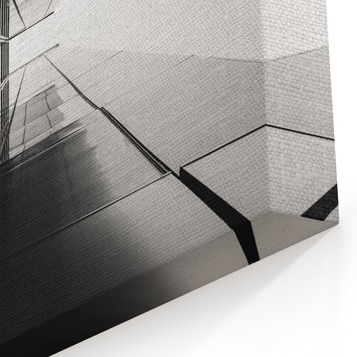 Modern Window Wall Art – Abstract Black & White Architectural Print