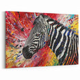 Vibrant Zebra Explosion Wall Art - Abstract Safari Canvas Print