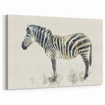 Watercolor Zebra Wall Art - Minimalist Safari Canvas Print