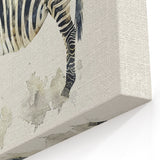 Watercolor Zebra Wall Art - Minimalist Safari Canvas Print