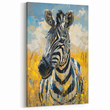 Impressionist Zebra Wall Art - Vibrant Safari Canvas Print