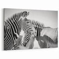Monochrome Zebra Duo Wall Art - Black and White Safari Canvas Print
