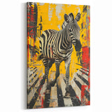 Urban Zebra Street Art - Bold Yellow Safari Canvas Print