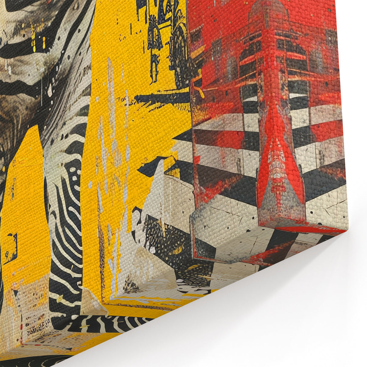 Urban Zebra Street Art - Bold Yellow Safari Canvas Print