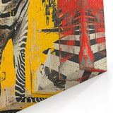 Urban Zebra Street Art - Bold Yellow Safari Canvas Print