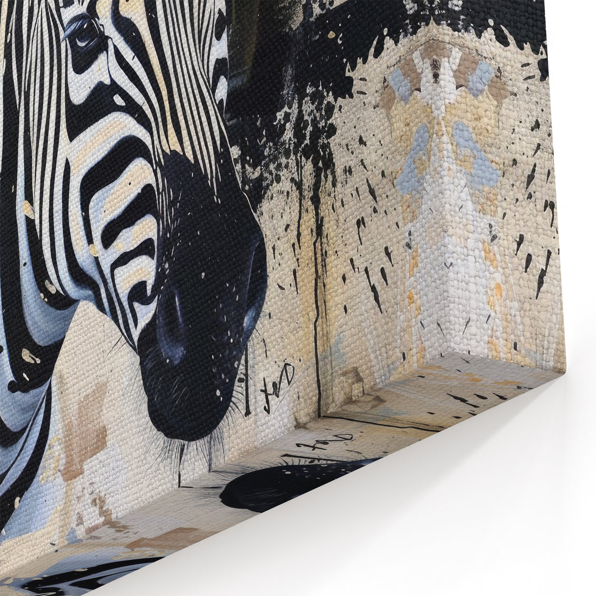 Abstract Zebra Wall Art - Textured Safari Canvas Print