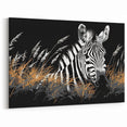 Night Zebra Wall Art - Elegant Safari Canvas Print