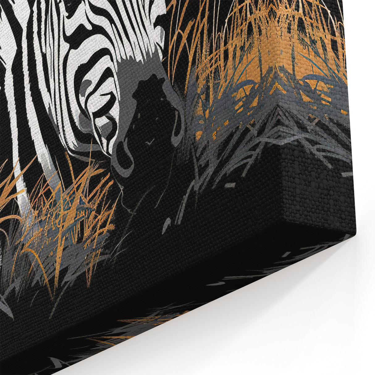 Night Zebra Wall Art - Elegant Safari Canvas Print