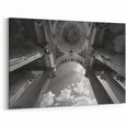 Majestic Columns & Ceiling Art - Dramatic Black & White Canvas Print