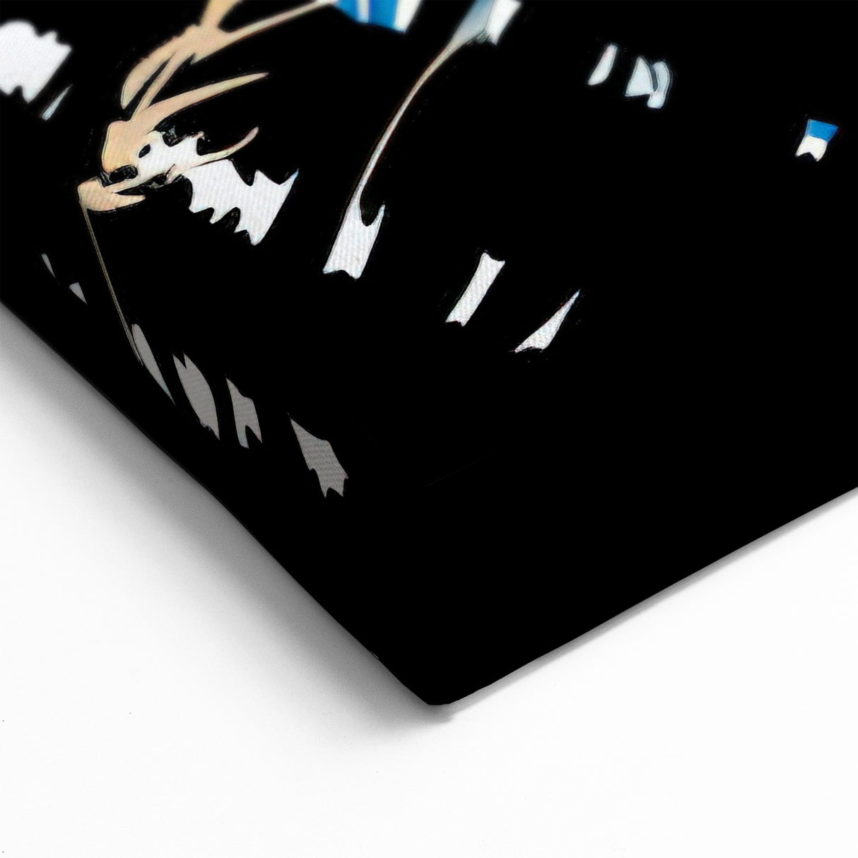 Moonlit Zebra Wall Art - Bold Blue Safari Canvas Print