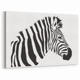 Minimalist Zebra Silhouette Art - Black and White Canvas Print
