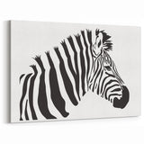 Minimalist Zebra Silhouette Art - Black and White Canvas Print