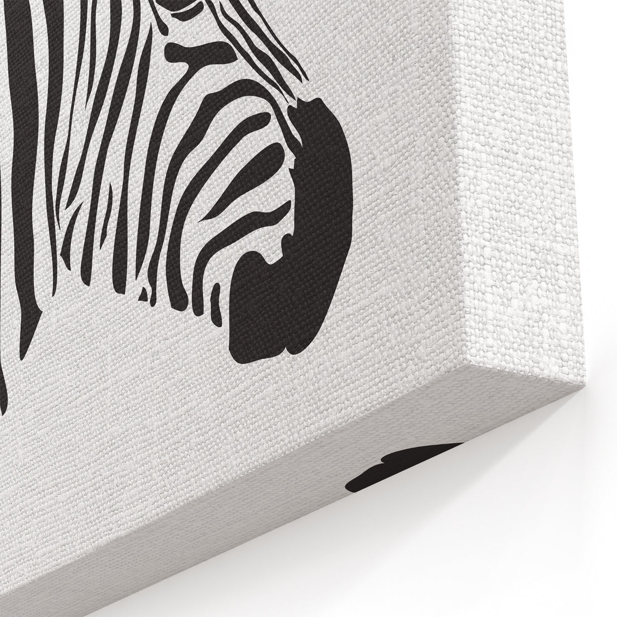 Minimalist Zebra Silhouette Art - Black and White Canvas Print