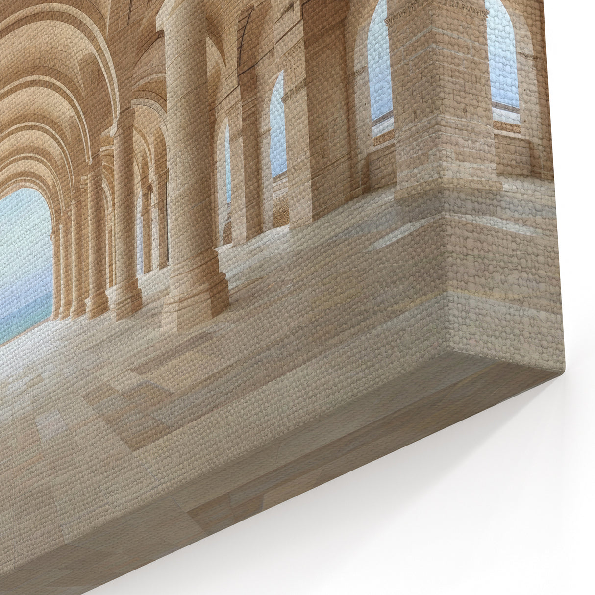 Serene Archways & Sea View Art - Coastal Architectural Canvas Print