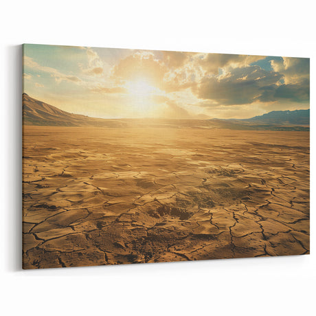Golden Desert Sunset - Modern Desert Landscape Canvas Wall Art