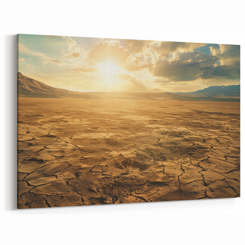 Golden Desert Sunset - Modern Desert Landscape Canvas Wall Art