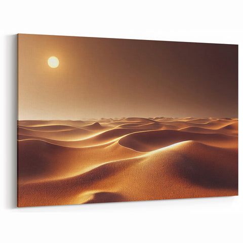 Golden Desert Dunes - Elegant Desert Landscape Canvas Wall Art