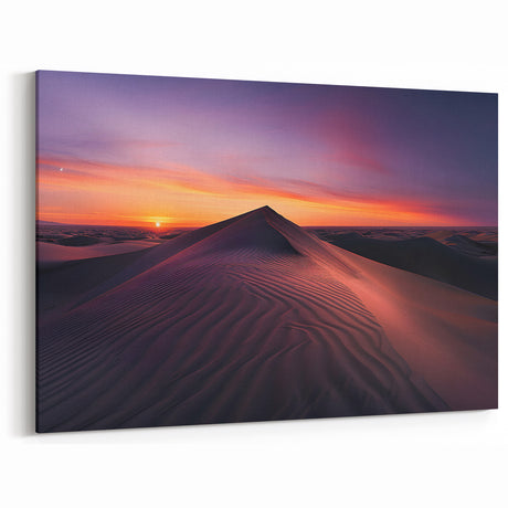 Serene Desert Sunrise - Elegant Desert Landscape Canvas Wall Art