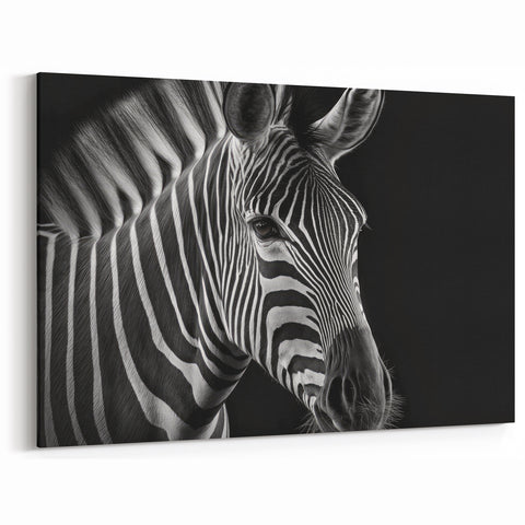 Striking Black and White Zebra Wall Art - Elegant Safari Animal Decor
