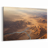 Vast Desert Landscape - Majestic Aerial View Canvas Wall Art