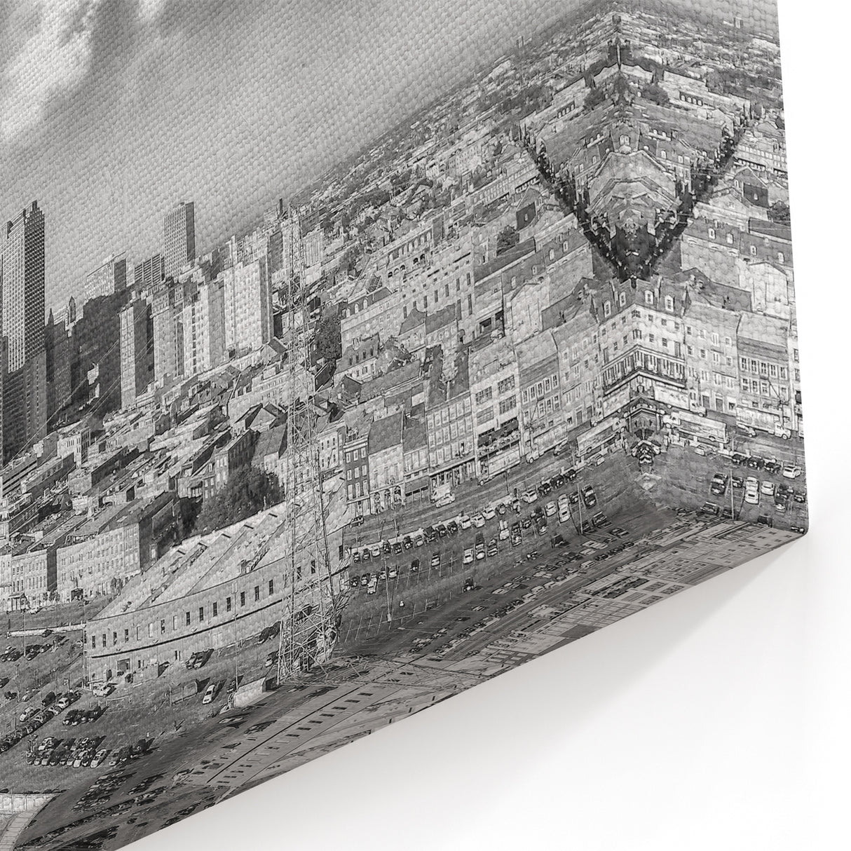 New Orleans Skyline Wall Art - Black & White Cityscape Photography Print
