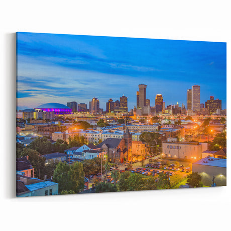 New Orleans Skyline Wall Art - Vibrant Evening Cityscape Photography Print