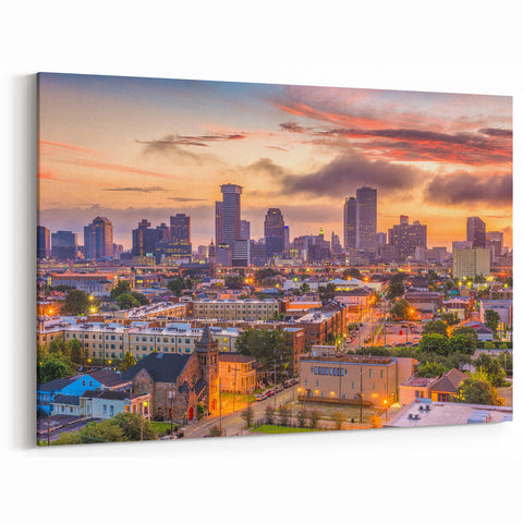 New Orleans Skyline Wall Art - Sunset Cityscape Photography Print