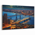 New Orleans Night Skyline Art - Mississippi River Bridge Photography