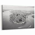 Black and White NYC Skyline Art - Aerial Manhattan Cityscape Wall Art