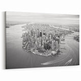 Black and White NYC Skyline Art - Aerial Manhattan Cityscape Wall Art