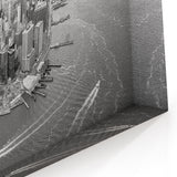 Black and White NYC Skyline Art - Aerial Manhattan Cityscape Wall Art