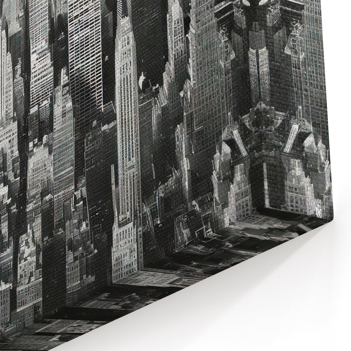 Monochrome NYC Skyline Art - Dense Manhattan Cityscape Wall Art