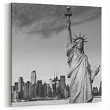 Statue of Liberty NYC Skyline Art - Iconic Monochrome Wall Decor