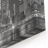 Monochrome NYC Nightscape - Brooklyn Bridge Skyline Wall Art