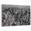 Aerial NYC Skyline Art - Dense Manhattan Cityscape in Monochrome