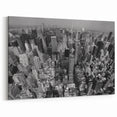 Aerial NYC Skyline Art - Dense Manhattan Cityscape in Monochrome