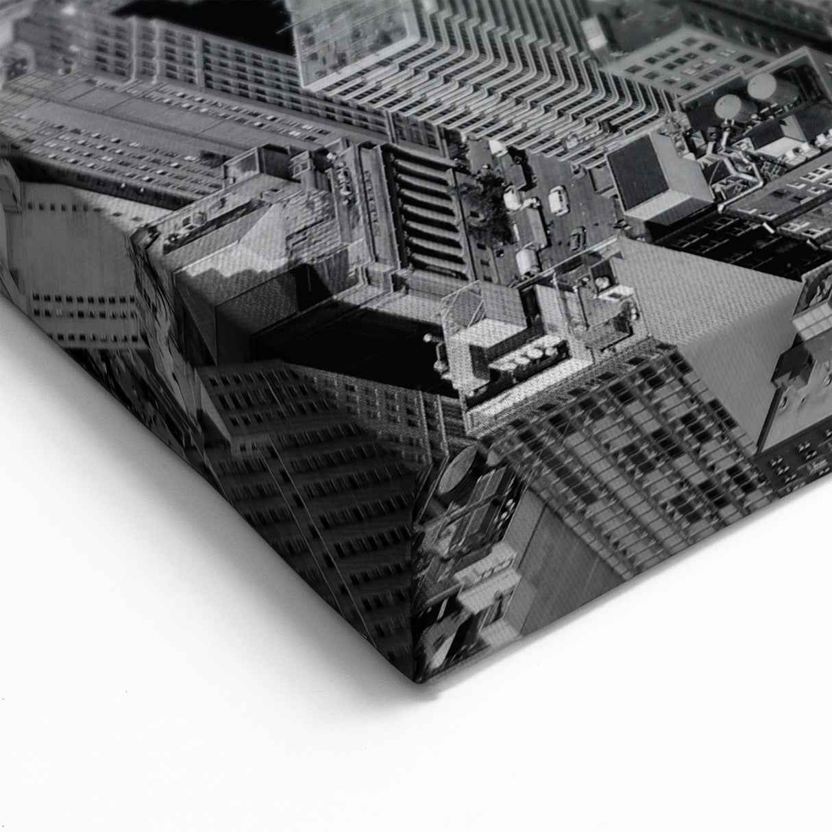 Aerial NYC Skyline Art - Dense Manhattan Cityscape in Monochrome