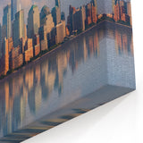 Reflected NYC Skyline Art - Dramatic Manhattan Cityscape Wall Decor