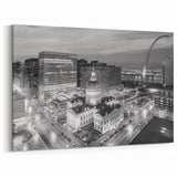 St. Louis Night Skyline Art - Illuminated Gateway Arch and Downtown