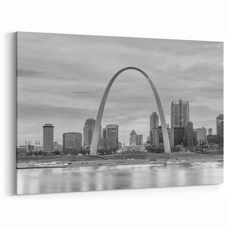St. Louis Skyline Photography - Black & White Art of Old Courthouse