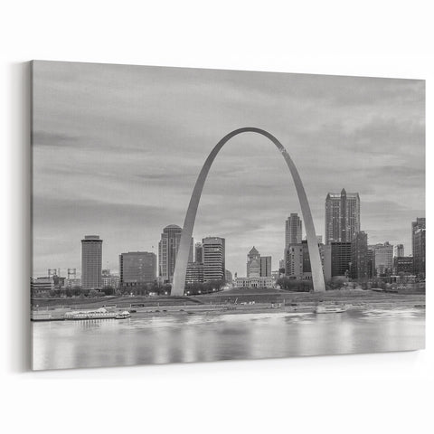 St. Louis Skyline Photography - Black & White Art of Old Courthouse