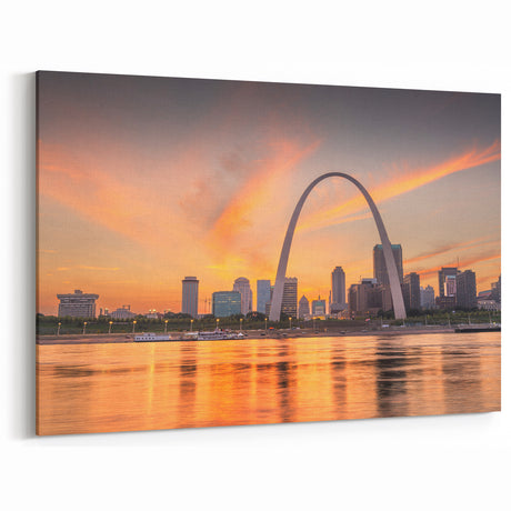 St. Louis Skyline Wall Art - Vibrant Evening View of Gateway Arch