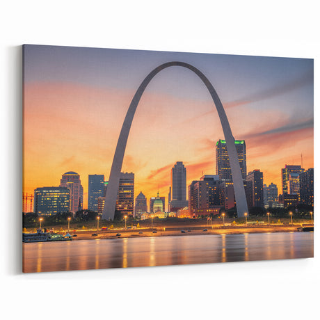 St. Louis Cityscape Art Prints - Aerial View with Gateway Arch