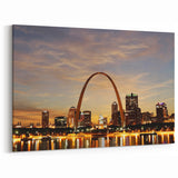 St. Louis Skyline Art - Sunset Over Gateway Arch and Downtown