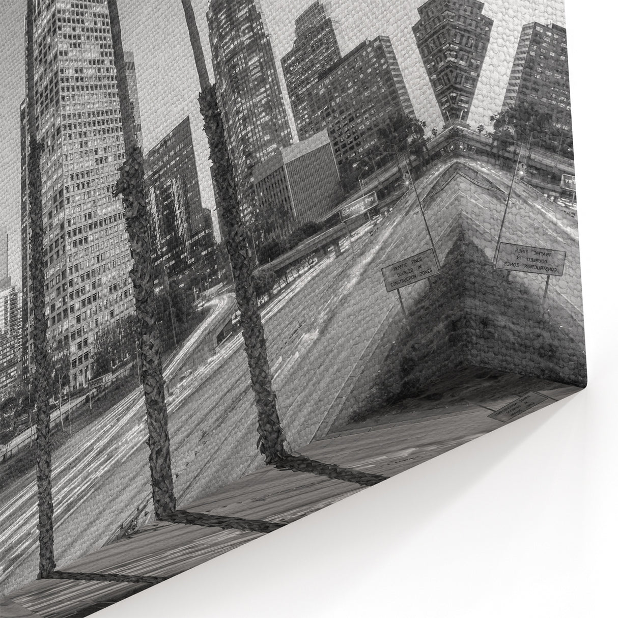 Los Angeles Black & White Skyline - Classic Canvas Art & Framed Prints