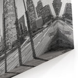 Los Angeles Black & White Skyline - Classic Canvas Art & Framed Prints