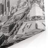 Los Angeles Downtown Skyline - Black & White Canvas Art & Prints